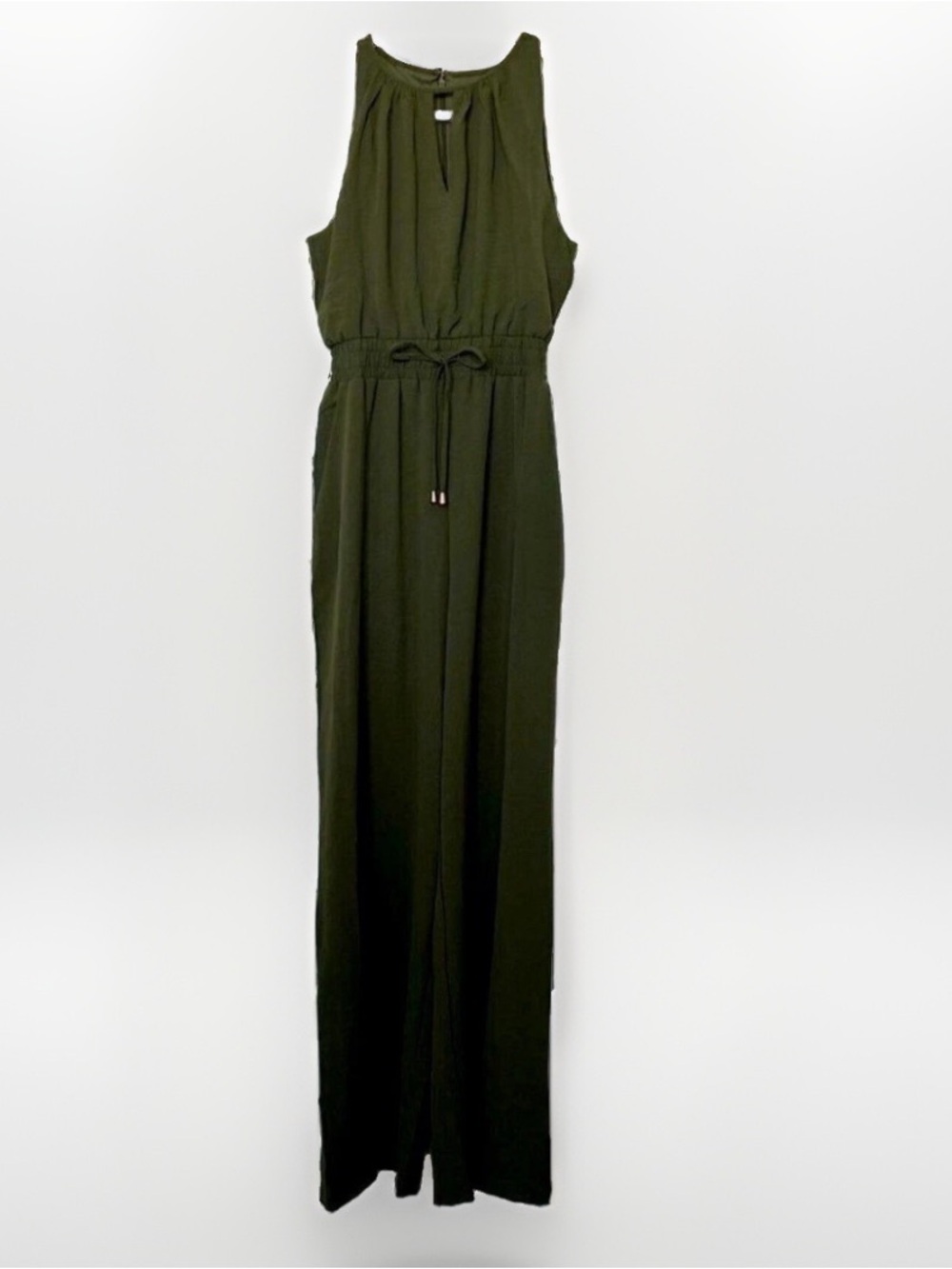 NEW Tahari Jumpsuit Green Size 2 wide leg palazzo olive NWT - Picture 3 of 8